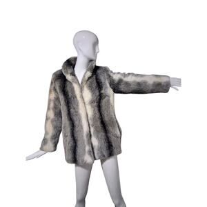 Elise Artfur‎ Austria Women's size 36 Faux Fur Coat Gorpcore Avant Garde Classy